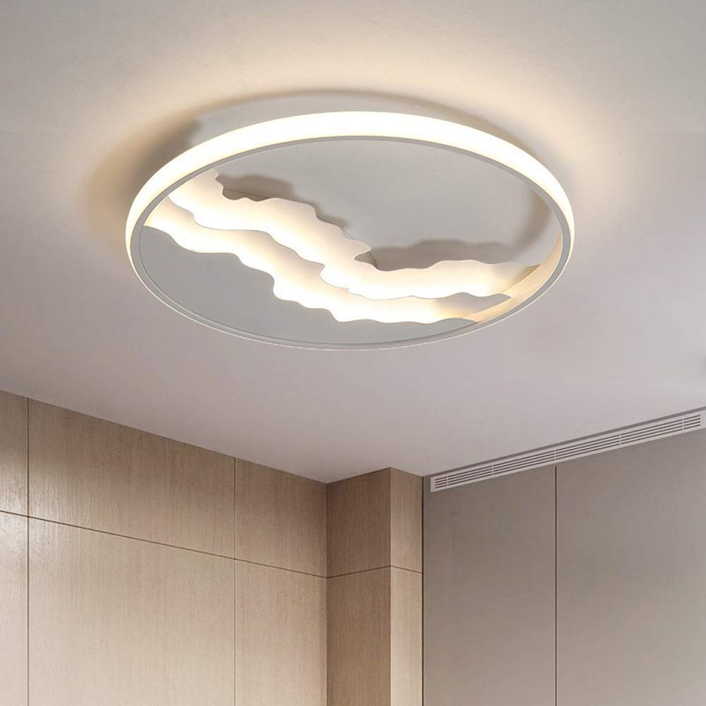 Lampa wisząca,Postmodernistyczna biała okrągła lampa sufitowa LED, lampa sufitowa do salonu w stylu europejskim