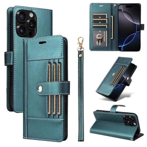 Étui iPhone 15 Pro Max vert en cuir premium de haute qualité