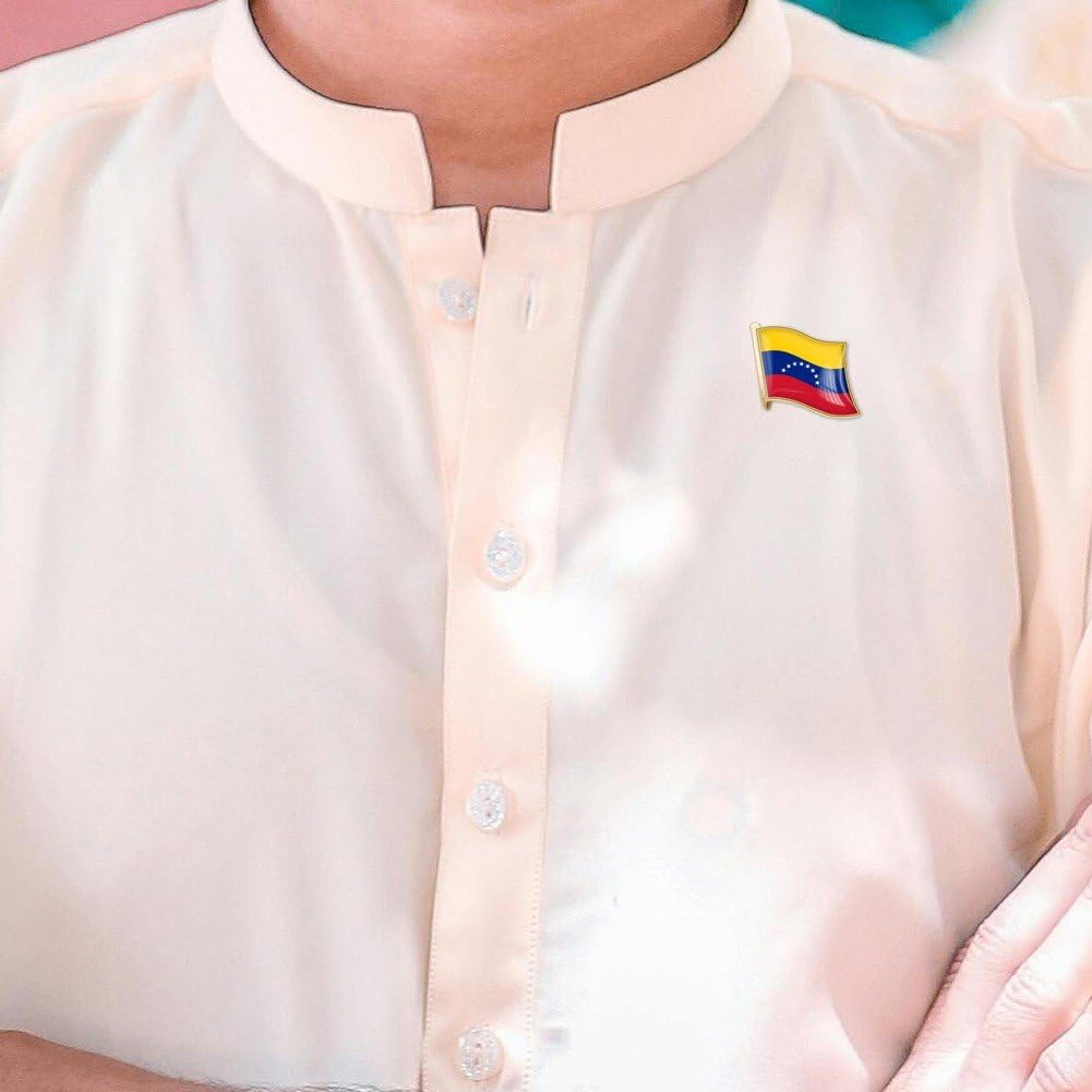 Wudaizhi Insignia De Solapa De Metal con Bandera Nacional De Venezuela: Pin De Bandera Amarilla, Azul Y Roja con Acabado Resistente Y Cierre Seguro.