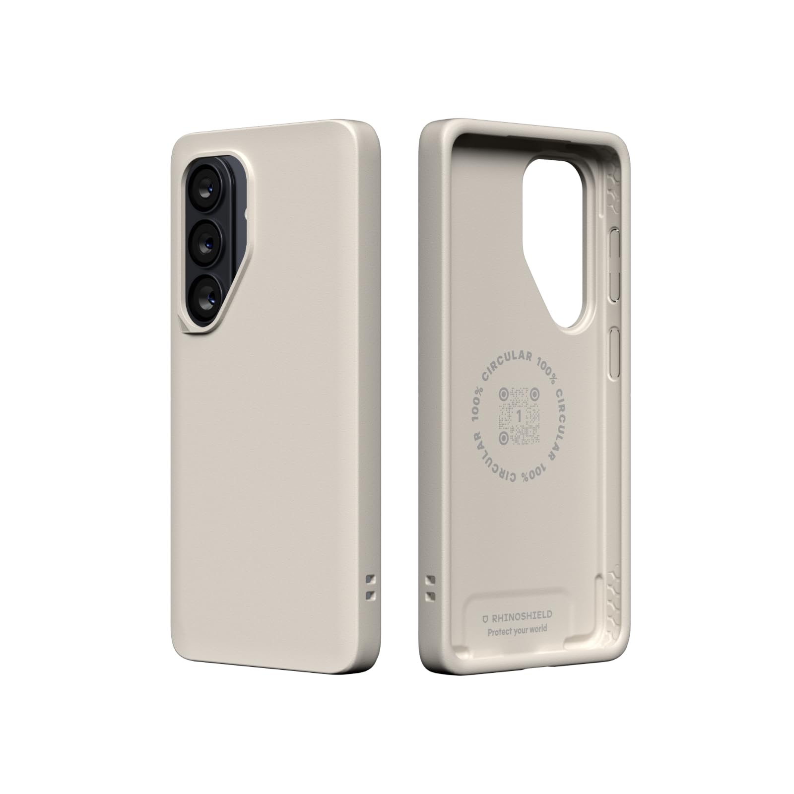 Coque Galaxy S26 renforcée RhinoShield SolidX fine beige coquillage