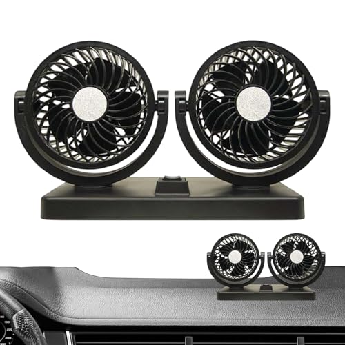 Ventiladores de autos que soplan aire frío, ventilador de autos portátiles - Fans USB para dentro del auto - 360 grados rotativos, circulación de aire del vehículo, dispositivo de enfriamiento automát