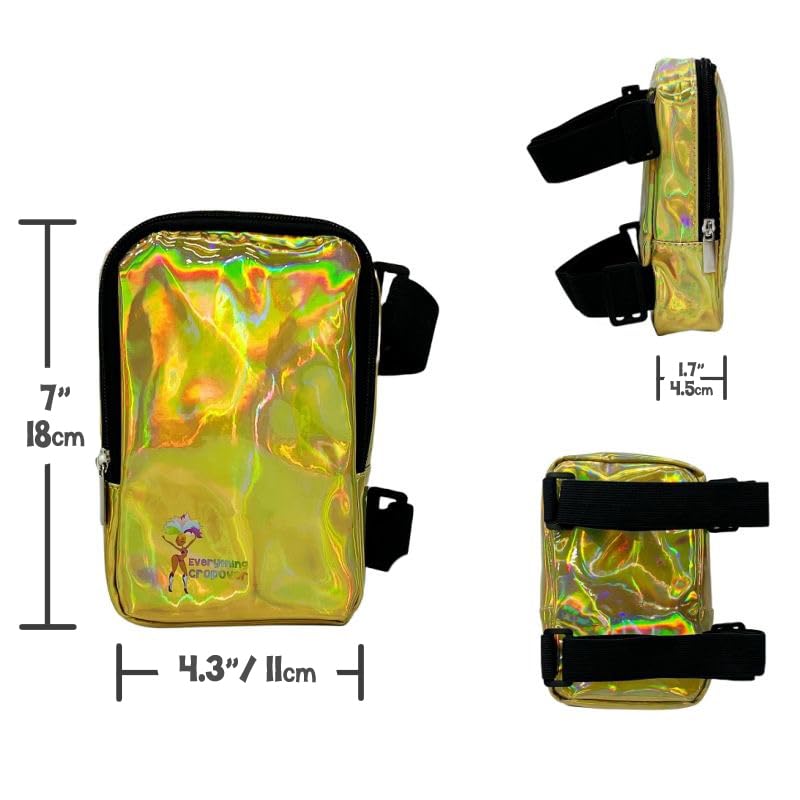 Holographic Thigh Bag, Gold - Image 3