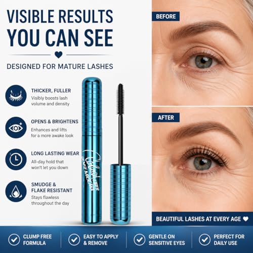 BAISEN DIARY Volumizing Mascara for Mature Lashes – Waterproof & Lengthening Black — view 3