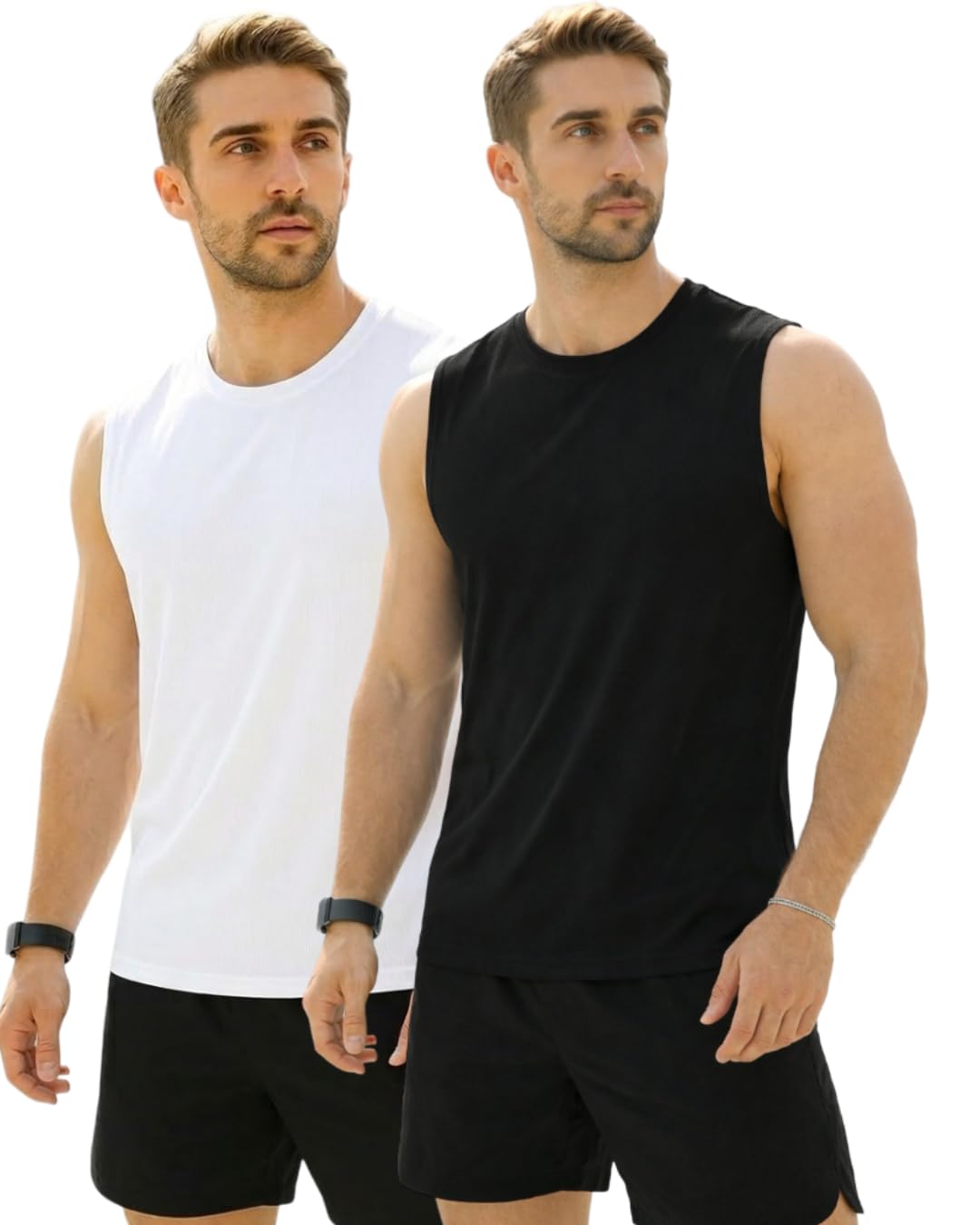 vk mart Men Waffle Sleeveless Sando Pack of 2 | Stretch Gym Tank Top | Slim Fit Activewear Vest for Workout, Running & Casual Wear-picture-14