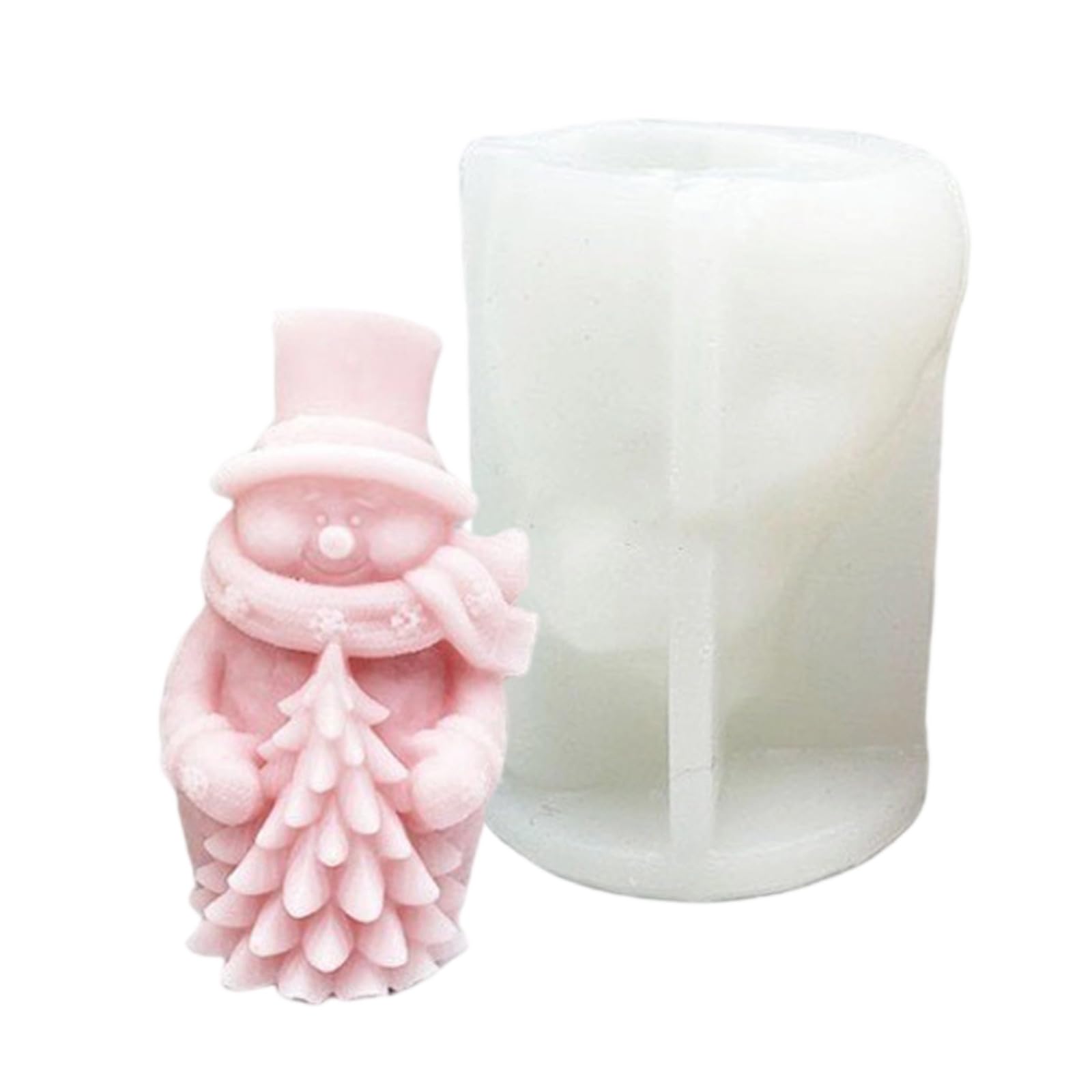 Buxuaaaa Food Grade Silicone Snowman Christmas Craft for Customes Scented and Gift Making Christmas Snowman Silicone