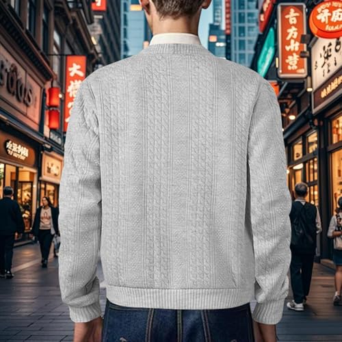 Men's Cardigan Sweaters with Button Fall Winter Casual Long Sleeve V Neck Slim Fit Knit Cardigan Sweaters with Pockets4
