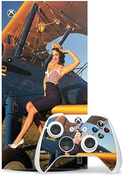 Skinit Decal Gaming Skin Compatible with Xbox Series X Digital Edition Bundle - Officially Licensed 1940s Pin-Up On Stearman Biplane Design