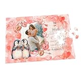 Puzzle Personalizado para San Valentín - Foto y Nombres - Varios Tamaños (Rojo, 192 Piezas)