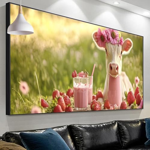 Diamond painting adulte boeuf, cadeau créatif décoration maison