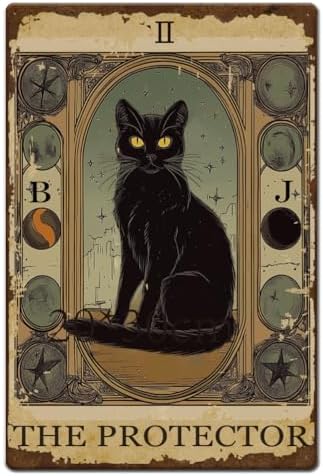 Letrero de metal Gato Negro Tarot