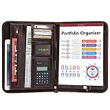 IVESIGN Faux Leather Business Padfolio Portfolio with Calculator and Writing Pad, Professional Inter