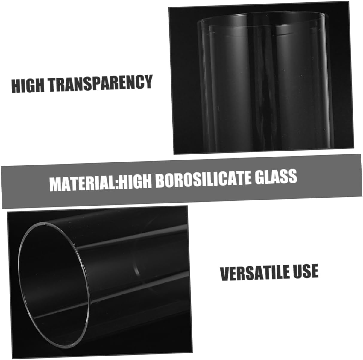PRETYZOOM 4pcs Transparent Glass Candle Covers Glass Chimney Tubes for Pillar and Tapered Candles for Home Restaurant Cafe and Romantic Dining Settings