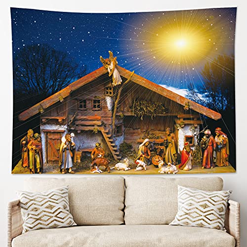 HVEST Jesus Nativity Starry Sky Wall Tapestry #TOP16
