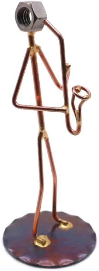 Flute Collectible Handmade Metal Art Figurine, Desk Accessories, Trophy, Boss Gift, Office Décor, Business Professional, Musical Instrument