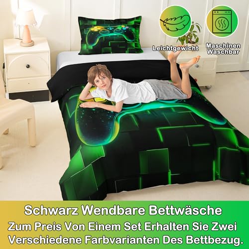 Homewish Kinder Gamer Gaming Geometric Videospiele Bettwäsche 155x220 – Ansicht 5