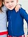 RuffleButts UPF50+ Sun Protective Unisex Long Sleeve Full Zip Rash Guard - Navy, 6-12m