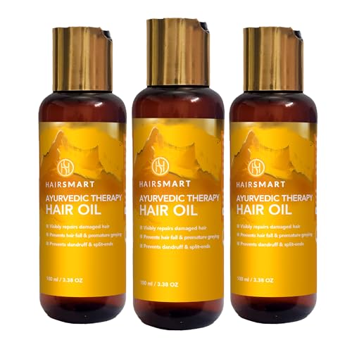 HairSmart Ayurvedic Therapy Rosemary Hair Growth Oil – Brahmi Bhringaraj & Amla. Rosemary hair oil for Hair Growth, Strength & Sclap care. Anti-Hair Fall & Frizz control hair oil (Pack of 3)