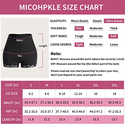 Micohpkle Women Seamless Butt Lifter Booty Shorts Hip Enhancer Padded Lace Panties Underwear Boyshorts Body Shaper (Medium, Black) #TOP5