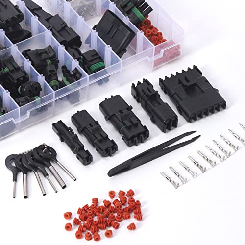 image for Swpeet 54Pcs 4Pin Male & Female Pin Waterproof Automotive Electrical W