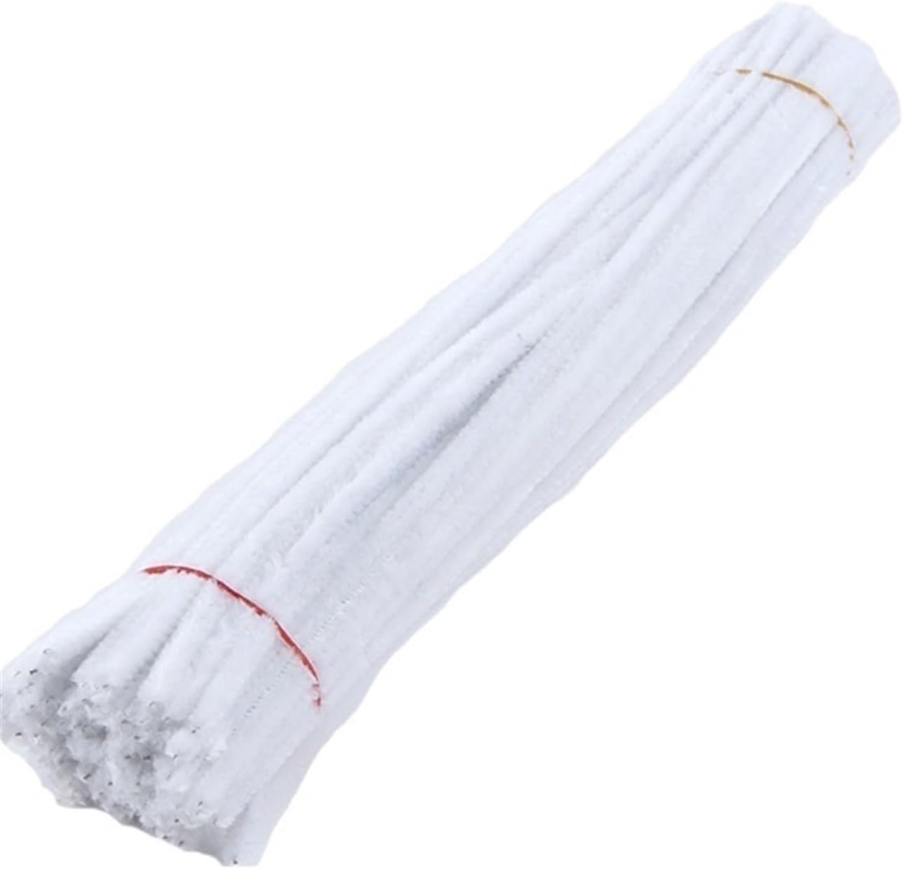 Pipe Cleaners for Craft 50/100 Pcs Pipe Cleaners 27 Colors Chenille Pipe Kid DIY Creative Craft Project Educational Handmade Plush Strips Wed Decor(White,100Pcs)