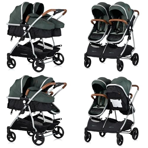 Miniatura 4 de Duo Smart - Cochecito Gemelos O Niños Juntos, Ancho 79 Cm, Color Verde Sin Acogedor