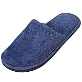 Hausschuhe Slipper Pantoffeln Damen Herren Home Plüsch Weiche Hausschuhe Männer Winter Warme Rutschen Rutschfester Boden Badeschuhe Flip Flops Männer Hausschuhe-Navy_44