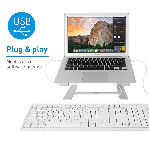 Macally Wired Mac Keyboard and an Adjustable Vertical Laptop Stand, Protect Your Laptop from Getting Damaged