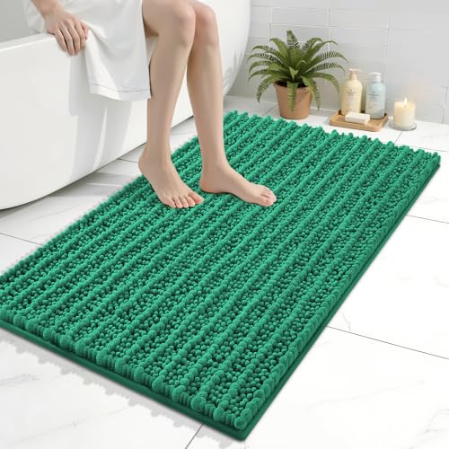 Image of Arotive Luxury Bathroom Rugs 36x24, Extra Soft Thick Absorbent Shaggy Chenille Bath Rugs, Machine Wash Dry, Bath Mats for Bathroom Floor, Tub and Shower, Home Decor Accessories, Emerald