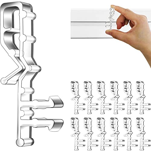 Hidden Channel Valance Clips, 2-1/8inch Clear Plastic Valance Clips for The Valance with a Groove in...