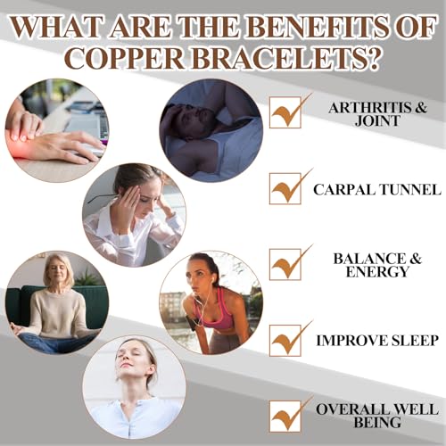 6 Pcs Copper Bracelets for Men Women Copper Cuff Bracelets Adjustable Size Health Jewelry Gift Handmade Uncoated Health Jewelry Gifts(Wire Overlap Style)4