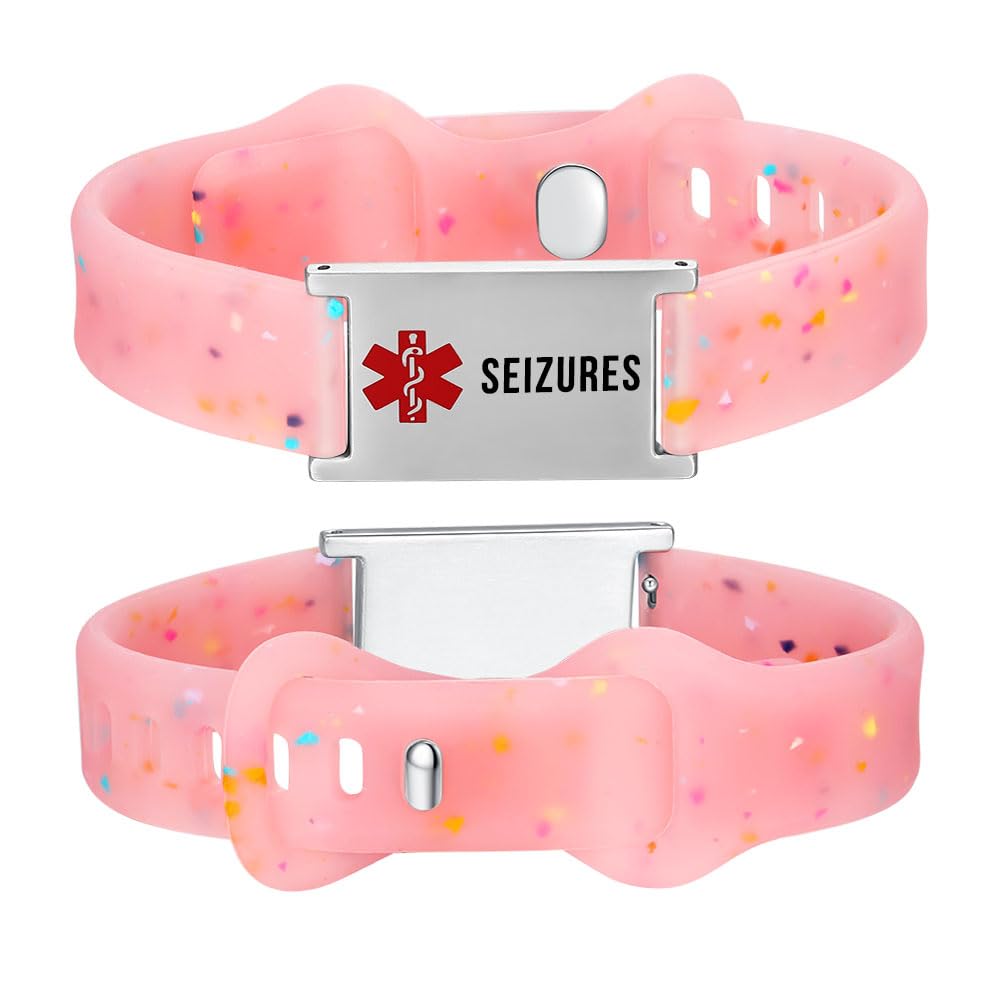 LinnaLove Medical Alert ID Bracelet – Custom or Pre-Engraved, QR Code Available,Adjustable Band