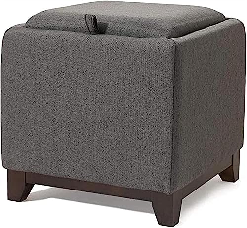 Bandeja estofada para armazenamento de tecido para pés, pufe cubo quadrado de madeira maciça, banqui