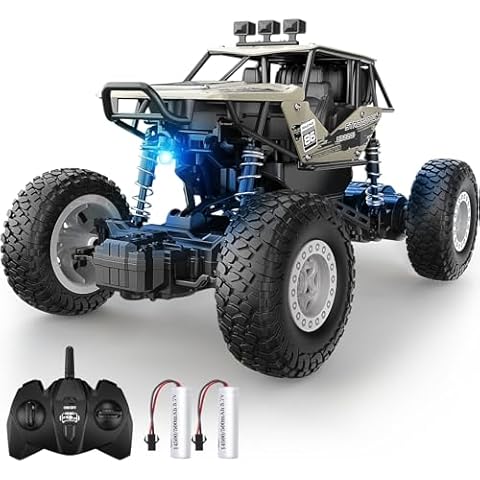 DoDoeleph Remote Control Monster Truck, Offroad RC Cars, 1/20 Metal Shell All Terrains Off Road Stunt Car Rechargeable Long Running Vehicle Crawler Toys Gift for Boys Girls Kids Cover