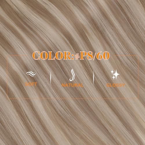 Image of Easyouth Human Hair Ponytail Extension, Light Brown Highlights Blonde, 12 Inch 70G, Wrap around Ponytail, Natural Party Wear, Real Hair Ponytail Extension for Women