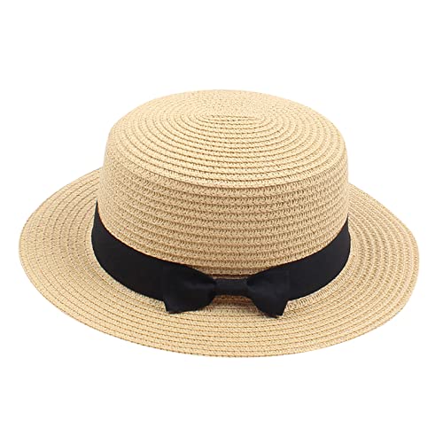 Fashion Panama Straw Hats For Girls And Boys Summer Leisure Wide Brim Fedora Caps Outdoors Beach Sun Hats Uv Protection Kids #TOP21