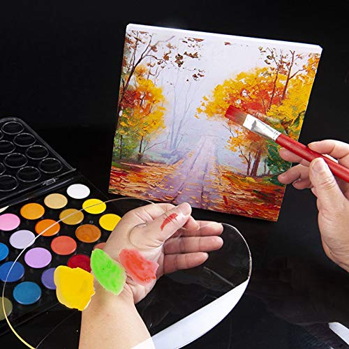 1PCS Clear Acrylic Paint Palette, Non-Stick Oil Paint Palette Oval Shaped Artist Mixing Palette Art Paint Tray with Protective Film for DIY Art Craft Painting (25 x 15 cm) - Image 4