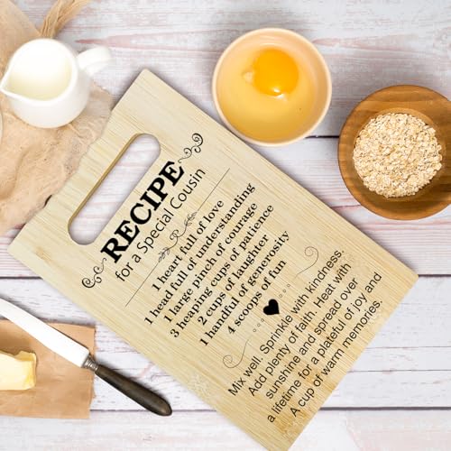 Tabla de Cortar de Bambú para Cocina - Regalo para Primo Especial, Tabla de Cortar con Mensaje para Día de Acción de Gracias, Cumpleaños y Agradecimiento miniatura 4