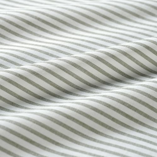 Drap plat 150x260 cm SOLFIBBLA vert blanc drap de dessus lit simple - 5
