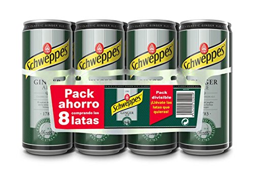 Schweppes Ginger Ale Bebida Refrescante - 8 Latas - [Pack de 3]