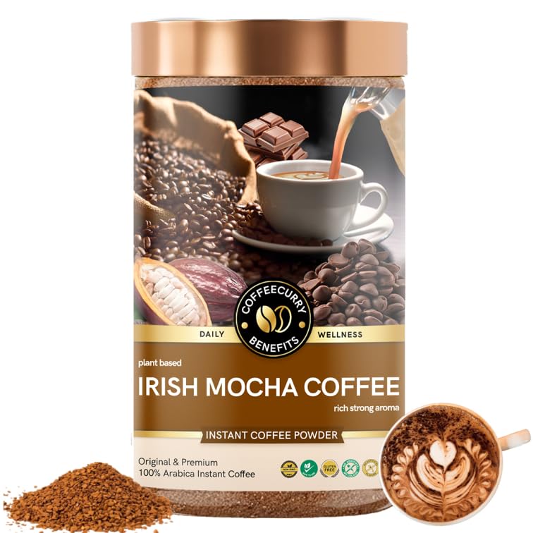 COFFEECURRY Irish Mocha Instant Coffee (50 Grams) - Get Perfect Mocha Flavor with Sharpness of Arabica Coffee for Premium Experience