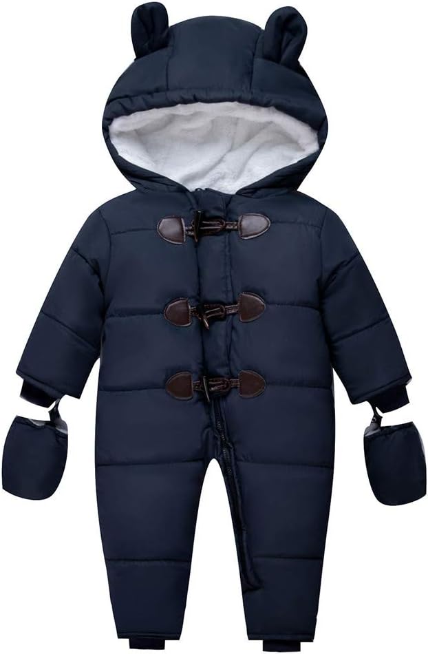 TeenMiro Baby Winter Clothes Newborn Fleece Bunting Infant Snowsuit Girl Boy Snow Wear Outwear Coats 0-24 Months