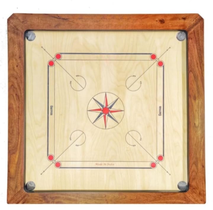 Wooden Carrom Board, Classic Strategy Board Game, Made in India, Natural Finish 36 Size-picture-21