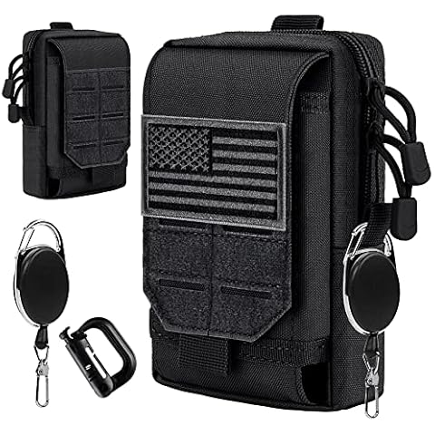 IronSeals Multi-Purpose Tactical Molle Pouch Waist Bag for Mobile Phone Belt Pouch Holster Cover Case for iPhone 16 Pro Max/16 Pro/16/15 Pro Max/14 Pro Max/13 Pro Max/12/11 Pro Max Cover