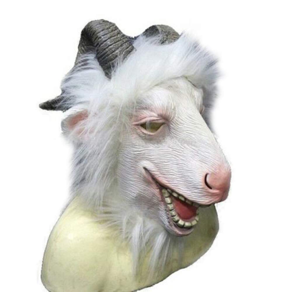 Antelope Full Head Latex Mask Animal Goat Head Mask Party Costumes Halloween