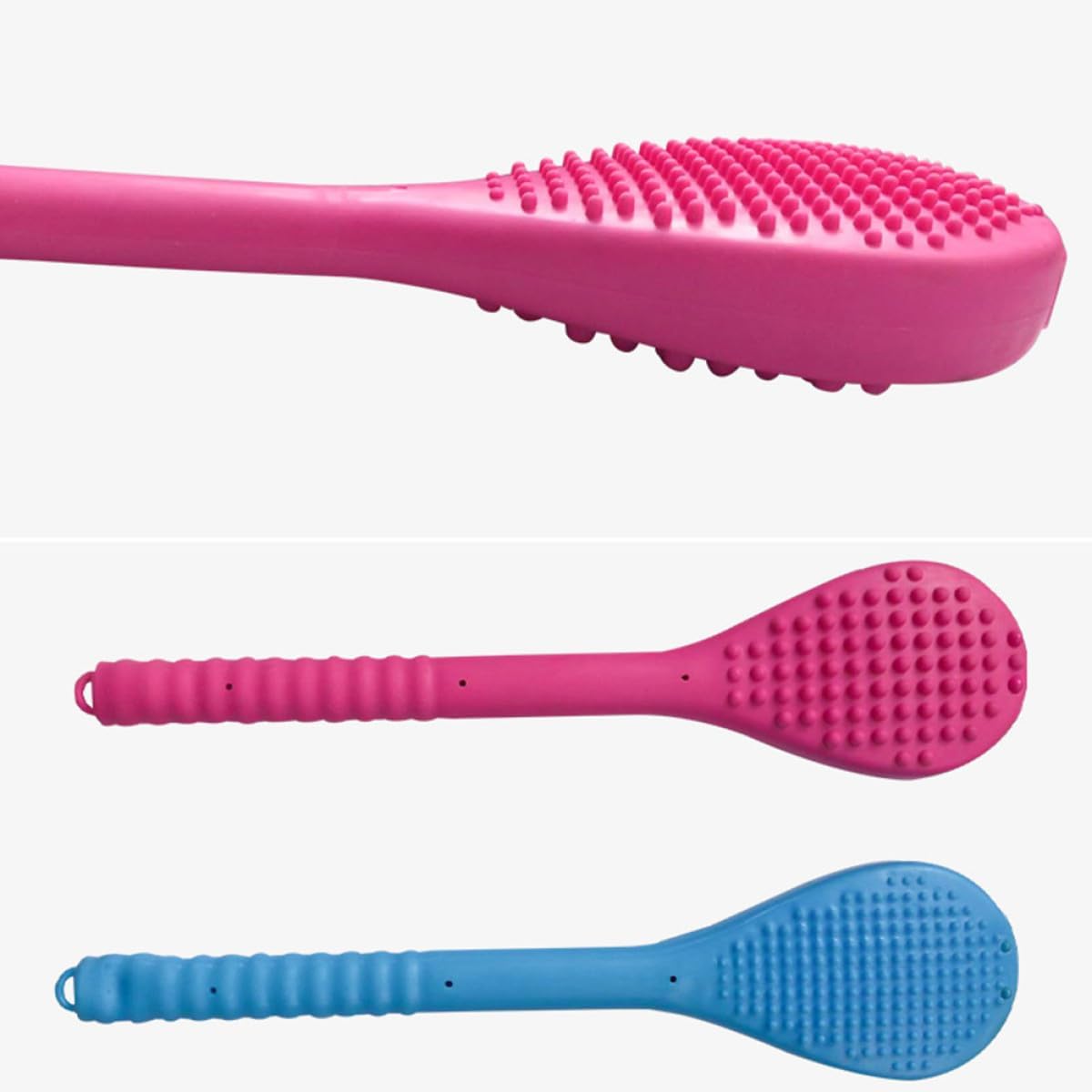 Silicone Hollow Massage Hammer Double-Sided Massaging Tool with Non-Slip Handle for Body Acupressure and Fatigue Relief Large Red Relaxation Stick for Neck Back Shoulders Hands and