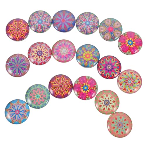 FIXOSHEE 50 Piezas Unidades Imanes de Vidrio para Nevera Decoración Magnética Compacta con Diseño Mandala para Cocina Oficina y Pizarra Magnética