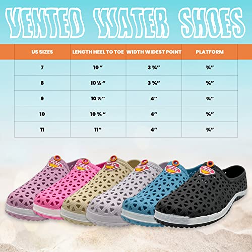 Women's Water Shoes Easy Care Non-Slip Vented Shoes For Beach And Pool By Shore Point Blue - 7 #TOP7