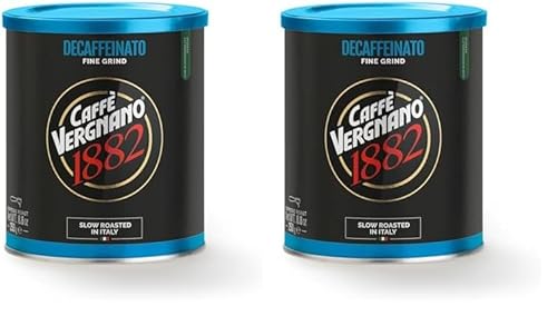 Caffè Vergnano 1882 Lattina Caffè 100% Arabica Macinato Decaffeinato - 250 gr (Confezione da 2)