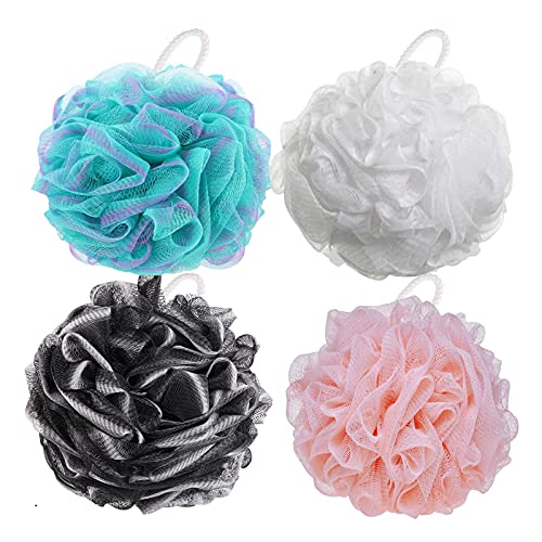 BTYMS Éponge bain loofah 60g paquet 4 couleurs assorties