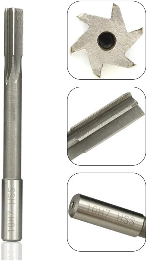 W6542 HSS Machine Tool Reamer H7, 1mm- 12mm Straight Shank Chuck Machine Tool Reamer Straight Slot Reamer milling Cutter(9pcs 2-10mm Set H7)